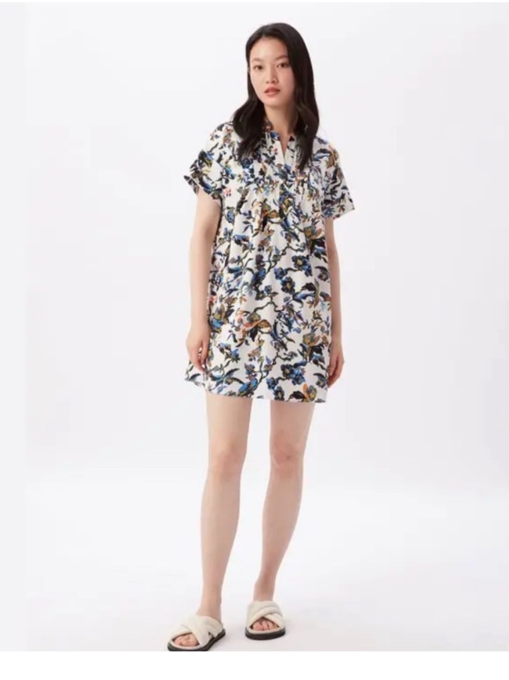 DVF Fiona Cotton Fauna Print A-Line Dress